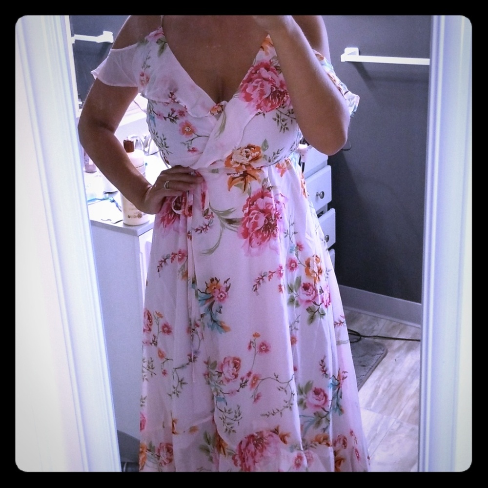 Beautiful floral off the shoulder dress